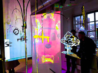 Multimedia sculpture in "Shadowplay", (Skuggspel), shown at Kopnsthall Verkstad, Norrköping, Sweden, 2019