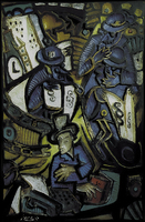 The Appeal relief in oak, oil paint, kaolin 1999, 144x91 cm