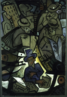 "The Appeal", watercolor and ink, Nr 2 in a series of four. 92 x 140 cm. 1988". (Collection: Sundsvalls Museum, Sweden.)