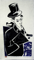 Mr K (Bolme´s Blue), woodcut print, 42,5 x 71,6 cm. 1988.