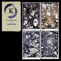 Mr K - A Story of Passion. Woodcut prints. 10 x 15, 3 cm. 1988. Edition: 50