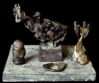 Stilleben från Underjorden (detaj). Patinated bronze. Unique. 18 x 25 x 17,5 cm. 2008 -09