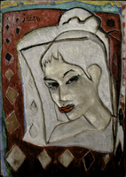 Maya. Oak wood, oil paint, kaolin. 70 x100 cm (ca). 2004. (Private collection)