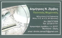Δημήτριος Ζέρβας Πολιτικός Μηχανικός 22730 51741