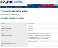 Výpis z registru domén