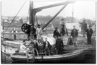Bygging av Skagenkaien ca. 1900. Foto: Stavanger Byarkiv.
