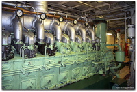 Hovedmotoren, General Motor Cleveland 1800 hk. Foto: Erling Jensen.