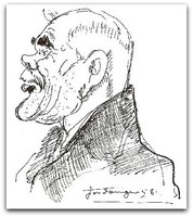 Olaf Nilsen (Tastamaen). Karikatur fra 1958.