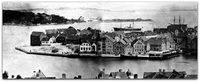 Skansekaien i 1887. Foto: Ukjent.
