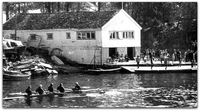 Det gamle klubbhuset. Foto: Ukjent.