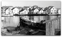 Åkrehamn i 1950-årene. Foto: Ukjent.