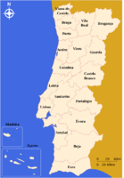 Karte - Distrikte von Portugal
