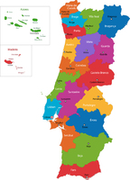 Portugal Karte mit den Regionen