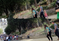 Photo prise au pied des marches de la cathédrale, lors des Accroche-coeurs 2019.