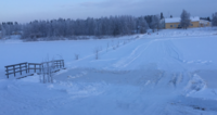 Jäätie ennen riippusillan valmistumista
