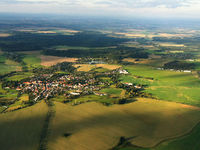Zbraslavice z leteckého pohledu