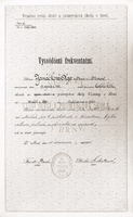 Olga Janáčková's certificate from Vesna's higher girls' and industrial school (1899) © Moravian Museum