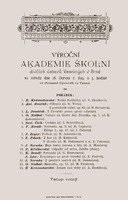 Programme for Vesna's annual musical evening (1899) © archive JZ
