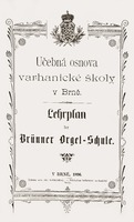 Front page of the Organ School curriculum (1896) © archive JZ