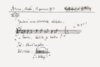 Nápěvek mluvy: Leoš Janáček zapsal na ulici Česká 11. 12. 1923: Zastaví mne děvčátko otázkou: „– Prosím, kolik je hodin?“ Já: Čtvrť na pátou. Děvčátko: „– Děkuji.“ © Moravské zemské muzeum