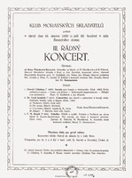 Program koncertu Klubu moravských skladatelů 16. 2. 1926 v Besedním domě © Moravské zemské muzeum