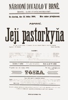 Poster for the world premiere of the opera Jenůfa (21. 1. 1904) © Moravian Museum
