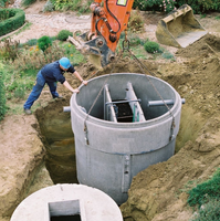 installatie van een IBA-installatie (individuele behandeling afvalwater) - illustratie Tubobel Aqua