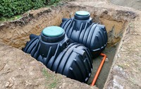 het plaatsen van regenwatertanks in kunststof