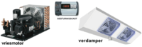Complete split-vriesinstallatie (vriescel motor en verdamper) ter vervanging van de kapotte.