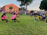 B-CU 2021 Homecoming court candidates show what they are made up of during a field day with their campaign teams in the week leading up to the election. Some activities were potato sack races, foot races, and tug of war. Photo/Mariah Brown