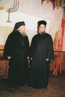 Ο Γέροντας Αιμιλιανός με τον Γέροντα Σωφρόνιο στην Ι.Μονή Τιμίου Προδρόμου Έσσεξ