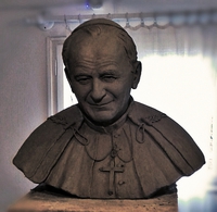 Szent II.János Pál pápa szobra bust of 2. John Paul 2. Juan Pablo busto