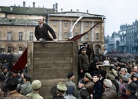 Mitin en Petrogrado. Rusia, 1917