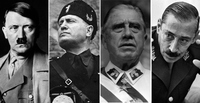 Adolf Hitler (Alemania), Benito Mussolini (Italia), Augusto Pinochet (Chile) y Jorge Rafael Videla (Argentina)
