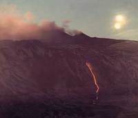 Foto erupción volcán Etna sacada por Giovanni Tomarchio en el 1969. Extraído de Ufo la visita extraterrestre