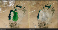 Shrinking lake, central Asia