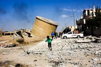 En junio de 2015, el hospital apoyado por MSF en Kobanê es destruido durante un conflicto. © Diala Ghassan/MSF