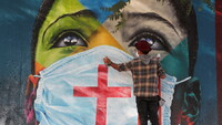 Grafiti de Eduardo Kobra en homenaje a las víctimas del covid-19, São Paulo (Brasil), 5 de mayo de 2021. Amanda Perobelli / Reuters
