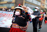 Seguidores de Pedro Castillo marchan por las calles de Lima, 26 de junio de 2021 Sebastian Castaneda / Reuters