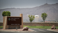 Entrada a la base militar en Fort Bliss, Texas Joe Raedle/Getty Images / AFP