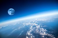 Moon above Earth.