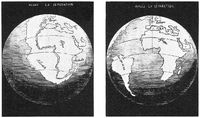 1858 maps of the Earth; by Antonio Snider-Pelligrini.