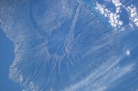 Caldera de Taburiente, a landslide scar (NASA Johnson Space Center)