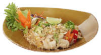 Fried rice with chicken for barn