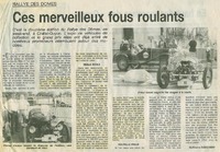 Article de presse concernant la Route des Dômes 1998
