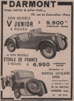 Publicité pour Darmont V Junior parue en 1936 dans Moto Revue